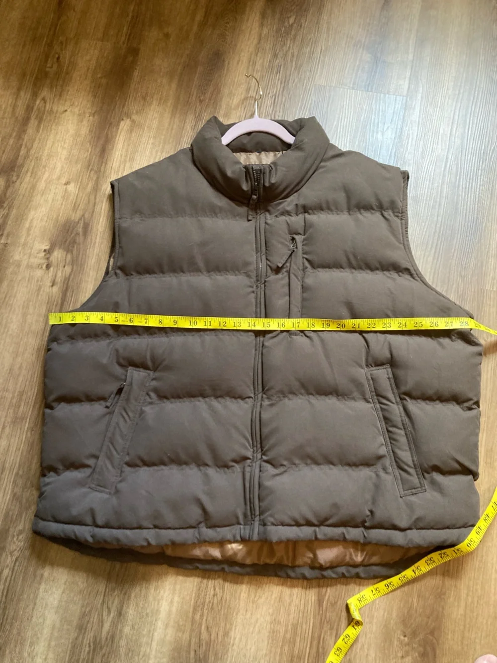 St. John’s Bay Mens Brown Zip-up Puffer Vest 3X